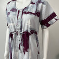 White Abstract Soft & Breathable Rayon Nightgown Perfect for All Seasons
