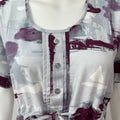 White Abstract Soft & Breathable Rayon Nightgown Perfect for All Seasons