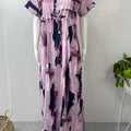 Pink Rayon Fabric Nighty Silky Texture