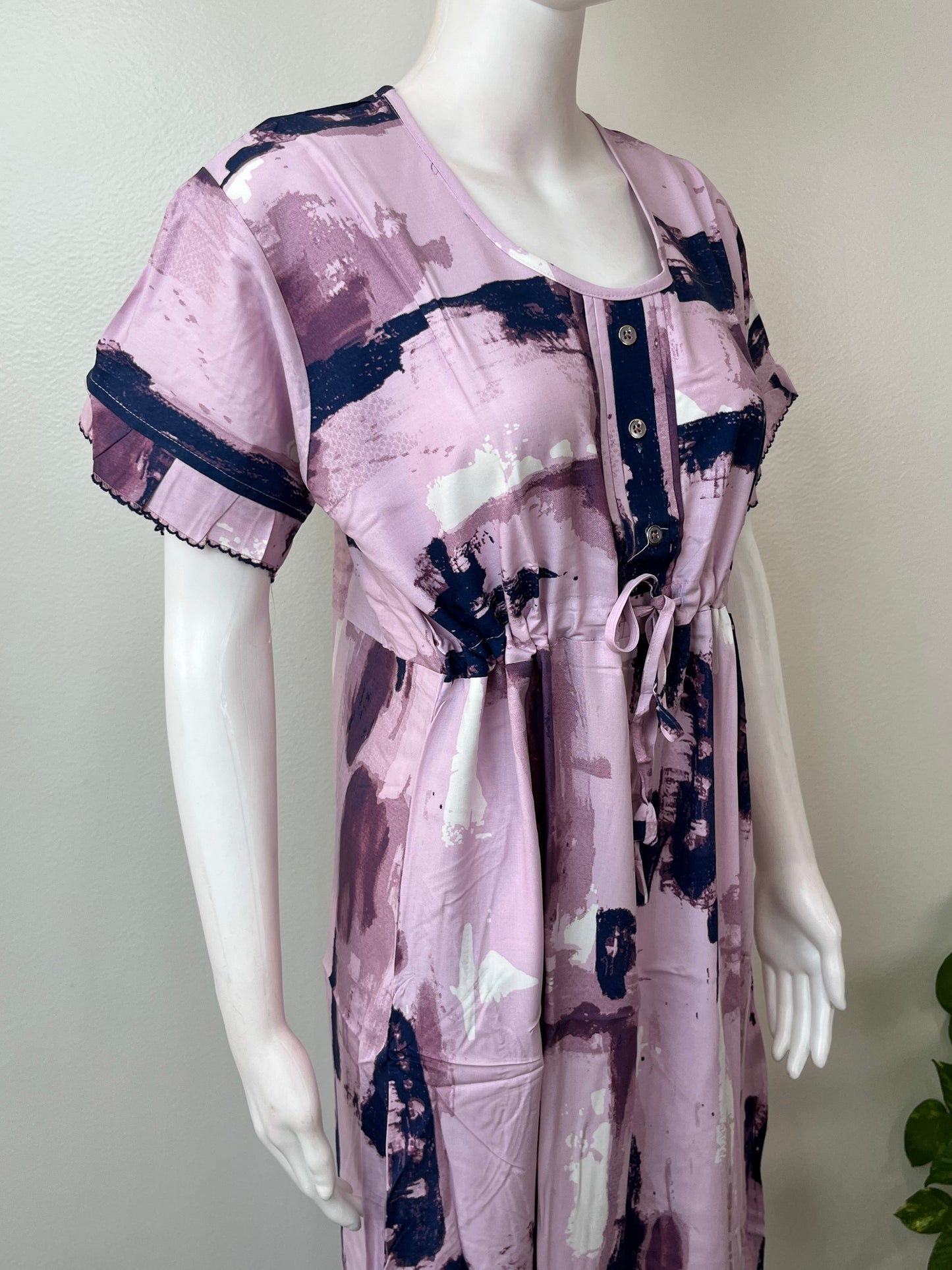 Pink Soft & Elegant Rayon Fabric Nightgown