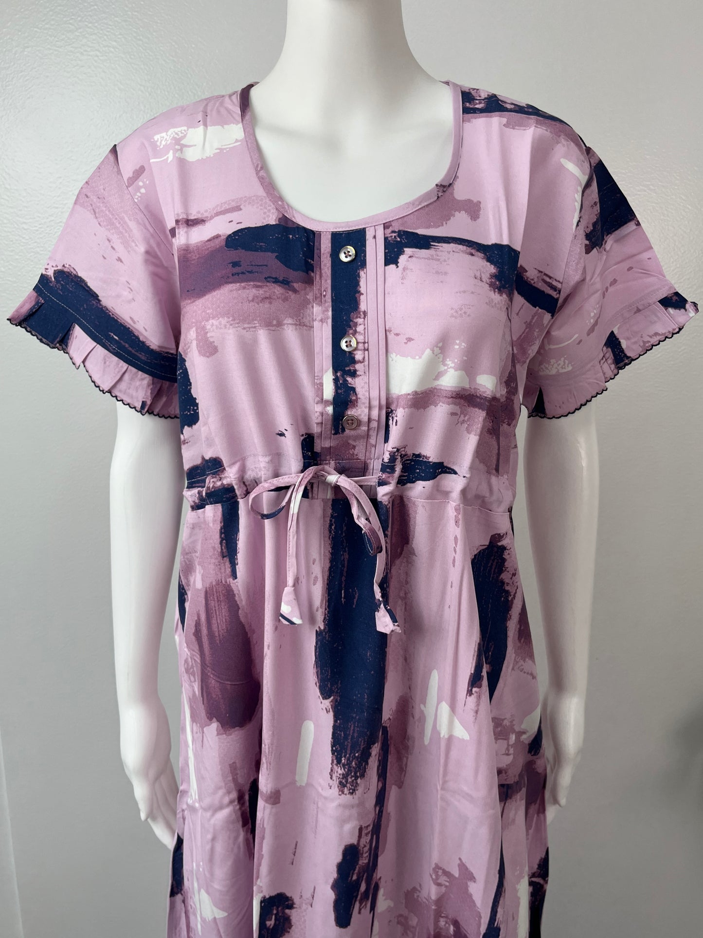 Pink Rayon Fabric Nighty Silky Texture