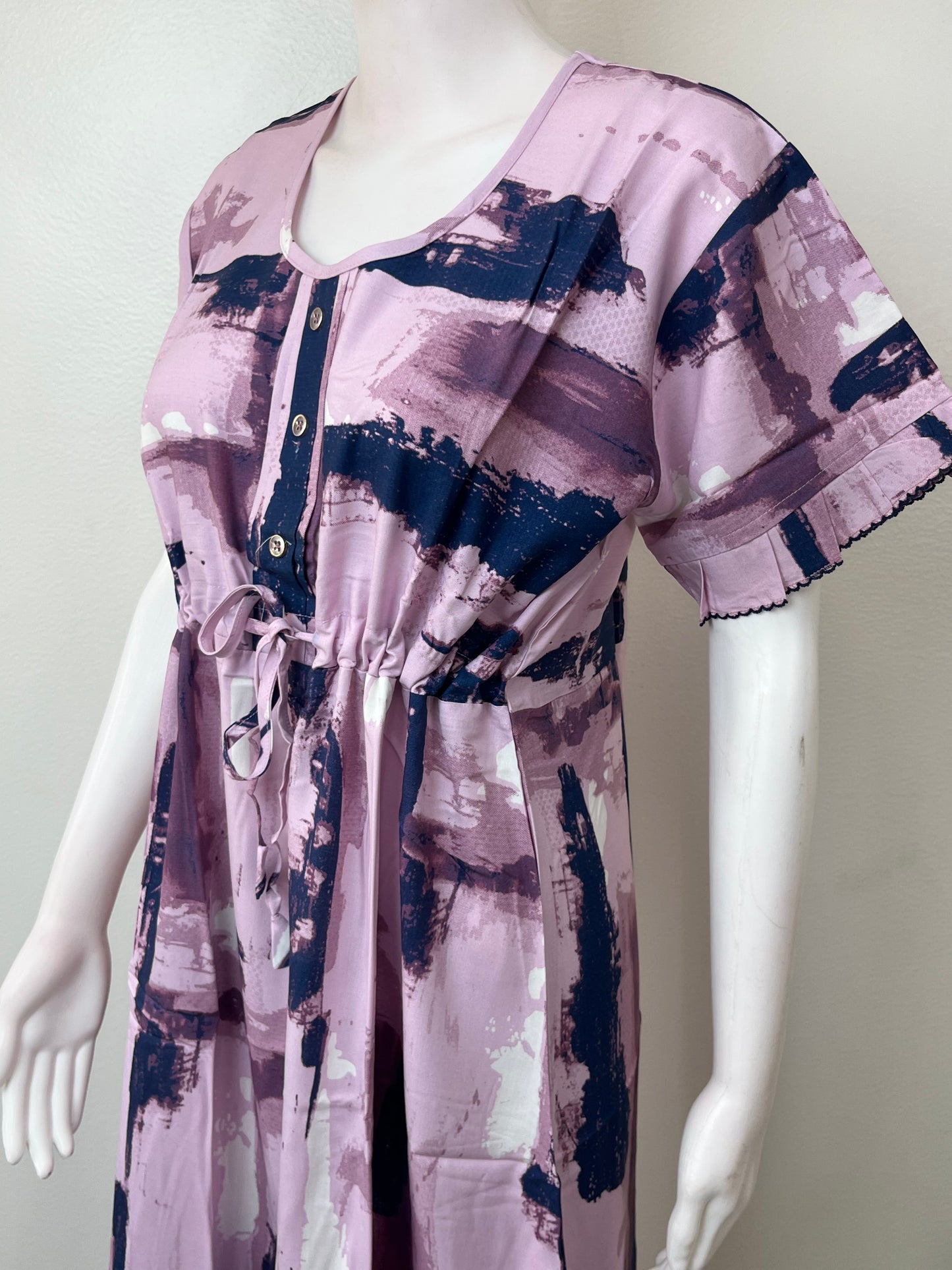 Pink Soft & Elegant Rayon Fabric Nightgown