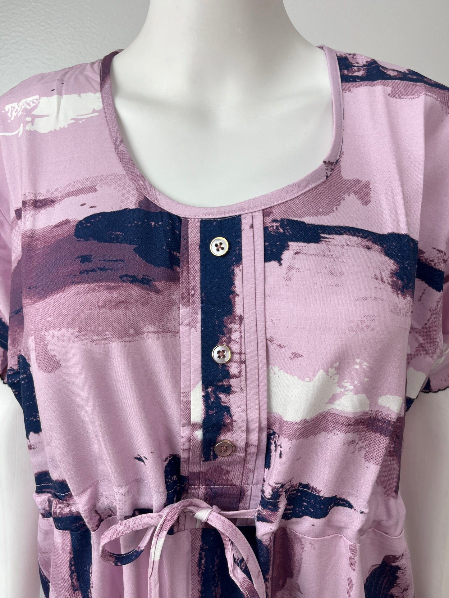 Pink Rayon Fabric Nighty Silky Texture