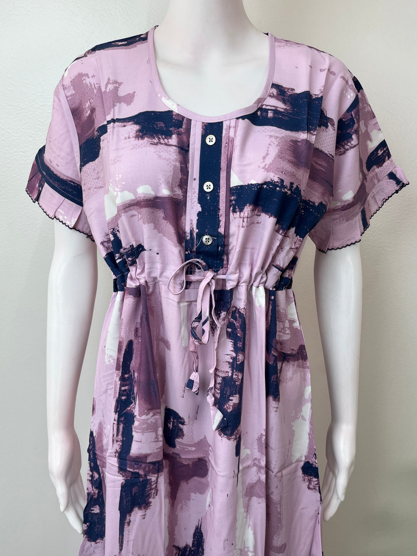 Pink Soft & Elegant Rayon Fabric Nightgown