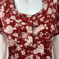 Red Printed Rayon Nightgown for Women