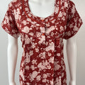 Red Printed Rayon Nightgown for Women
