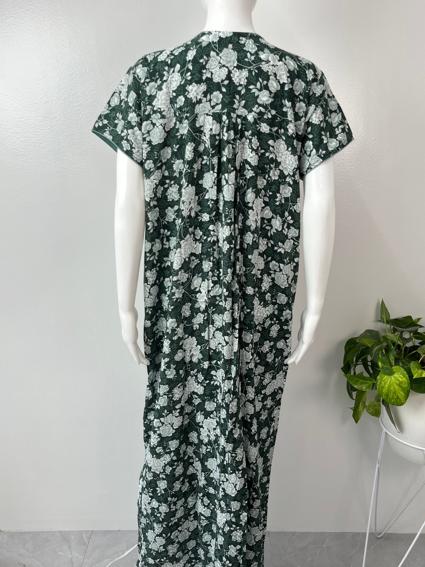 Bottle Green Rayon Nighty Soft Elegant