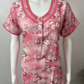 Light Pink Printed Rayon Nightgown for Women