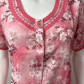 Light Pink Printed Rayon Nightgown for Women