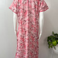 Light Pink Printed Rayon Nightgown for Women