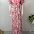 Light Pink Printed Rayon Nightgown for Women