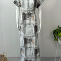 Black & White Rayon Fabric Nighty Silky Texture