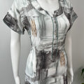 Black & White Rayon Fabric Nighty Silky Texture