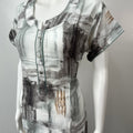 Black & White Rayon Fabric Nighty Silky Texture