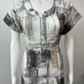 Black & White Rayon Fabric Nighty Silky Texture