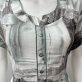 Black & White Rayon Fabric Nighty Silky Texture