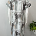 Black & White Rayon Fabric Nighty Silky Texture