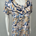 Yellow Printed Rayon Fabric Nightgown Silky Texture with Lace