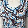Sky Blue Printed Nightgown Elegant with Lace