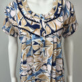 Yellow Printed Rayon Fabric Nightgown Silky Texture with Lace