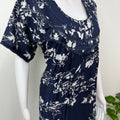 Navy Blue Rayon Satin Fabric Nightgown