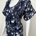 Navy Blue Rayon Satin Fabric Nightgown
