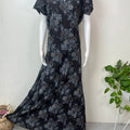 Black & Gray Umbrella Style Nighty in Rayon Fabric