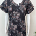 Black & Copper Umbrella Style Rayon Fabric Nighty