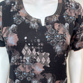 Black & Copper Umbrella Style Rayon Fabric Nighty