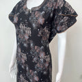 Black & Copper Umbrella Style Rayon Fabric Nighty