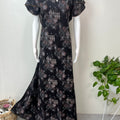 Black & Copper Umbrella Style Rayon Fabric Nighty