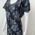 Black & Gray Umbrella Style Nighty in Rayon Fabric