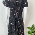 Black Floral Frock Style Rayon Fabric Nightgown