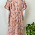 Orange Floral Printed Rayon Fabric Nightgown