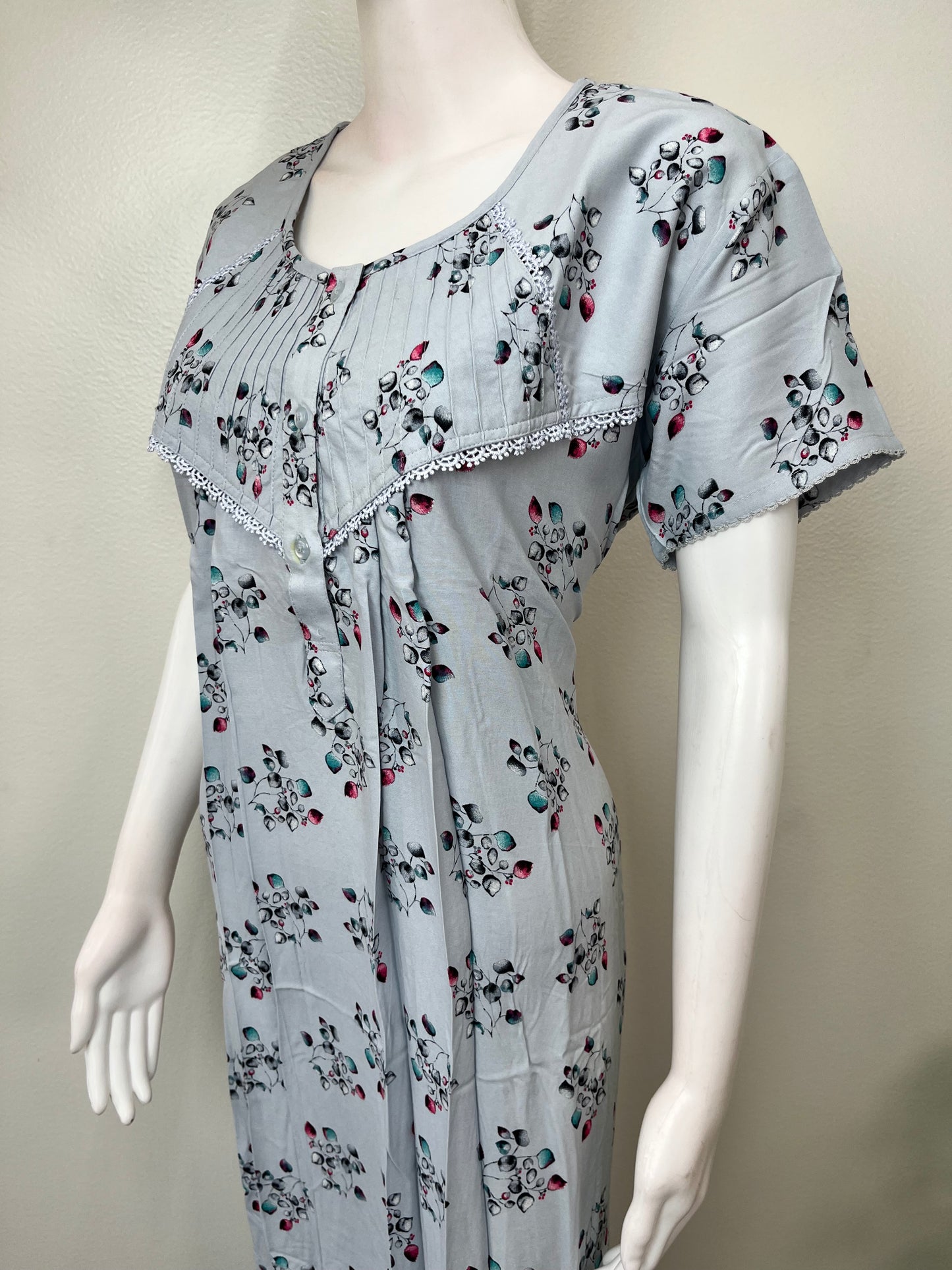 Sky Blue Rayon Fabric Soft & Comfortable Nighty