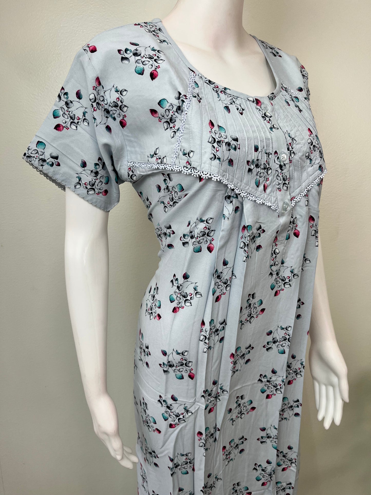 Sky Blue Rayon Fabric Soft & Comfortable Nighty