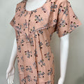Orange Floral Printed Rayon Fabric Nightgown