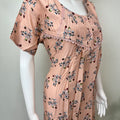 Orange Floral Printed Rayon Fabric Nightgown