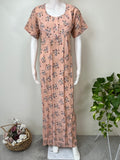 Orange Floral Printed Rayon Fabric Nightgown