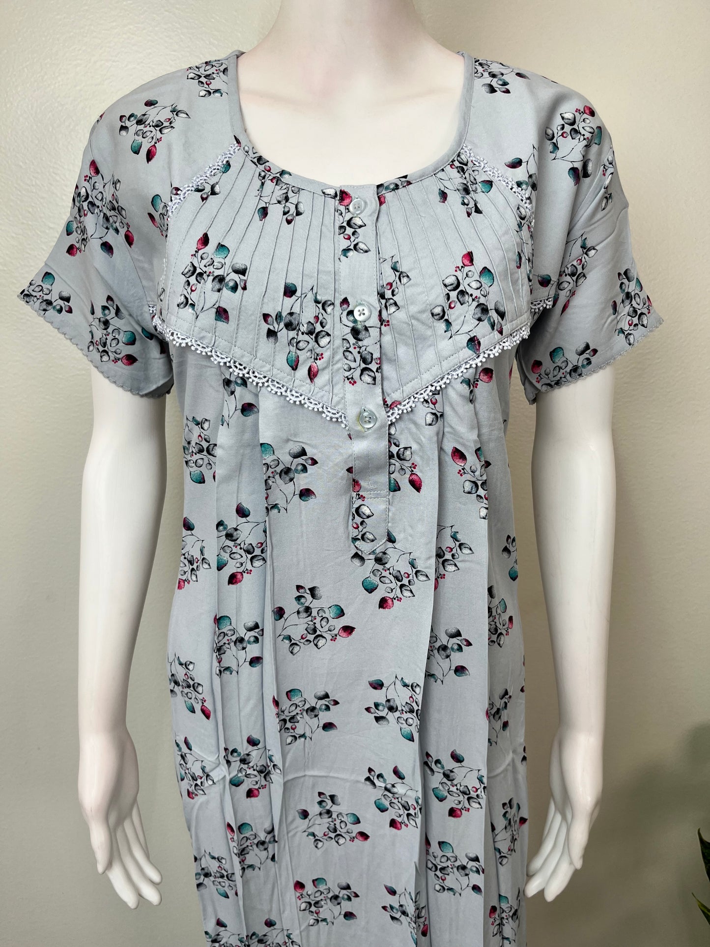 Sky Blue Rayon Fabric Soft & Comfortable Nighty