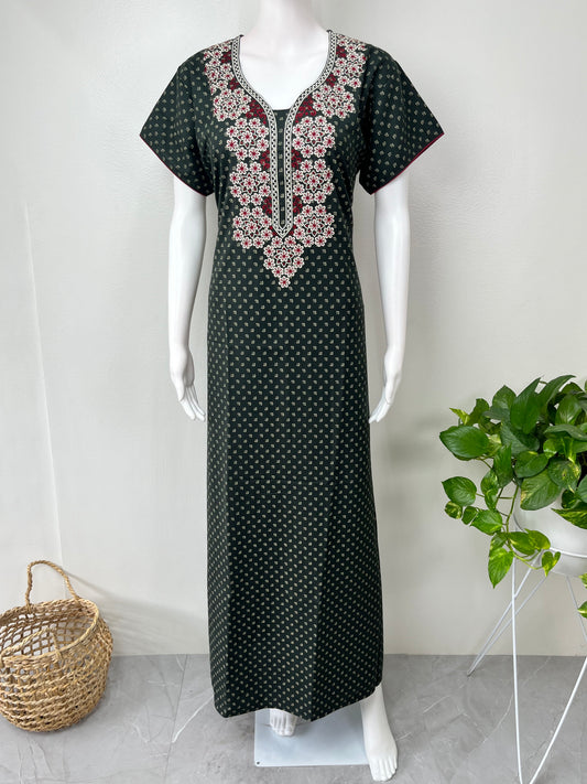 Bottle Green Elegant Comfort Spun Nighty