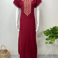 Maroon Elegant Comfort Spun Fabric Nighty