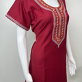Maroon Elegant Comfort Spun Fabric Nighty