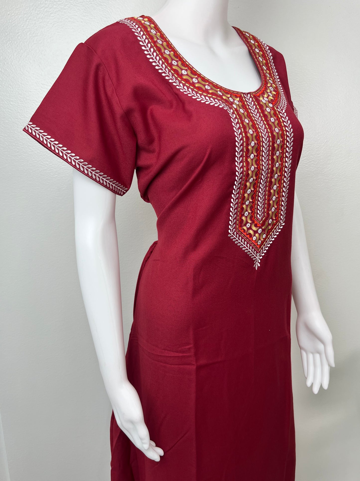 Maroon Elegant Comfort Spun Fabric Nighty