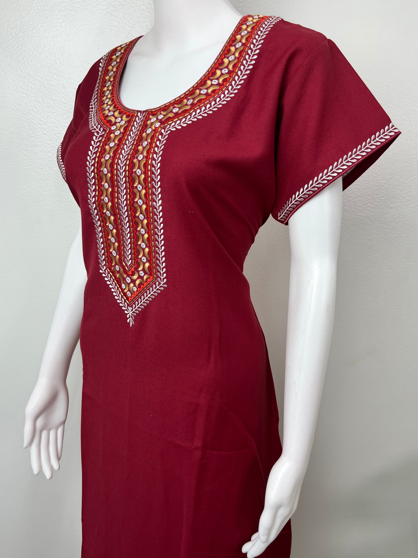 Maroon Elegant Comfort Spun Fabric Nighty