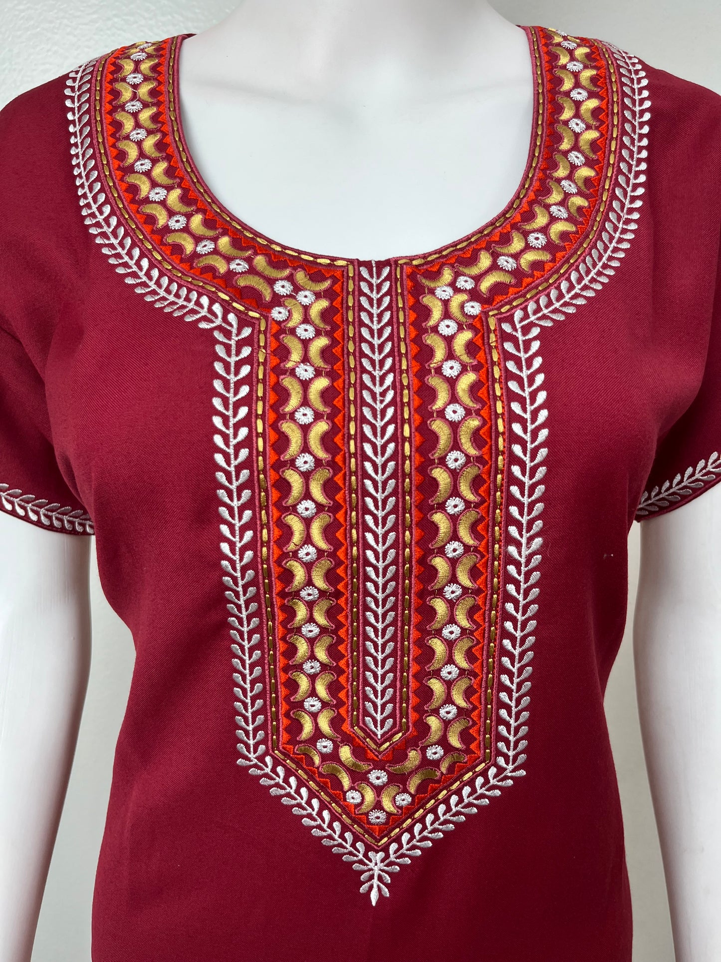 Maroon Elegant Comfort Spun Fabric Nighty