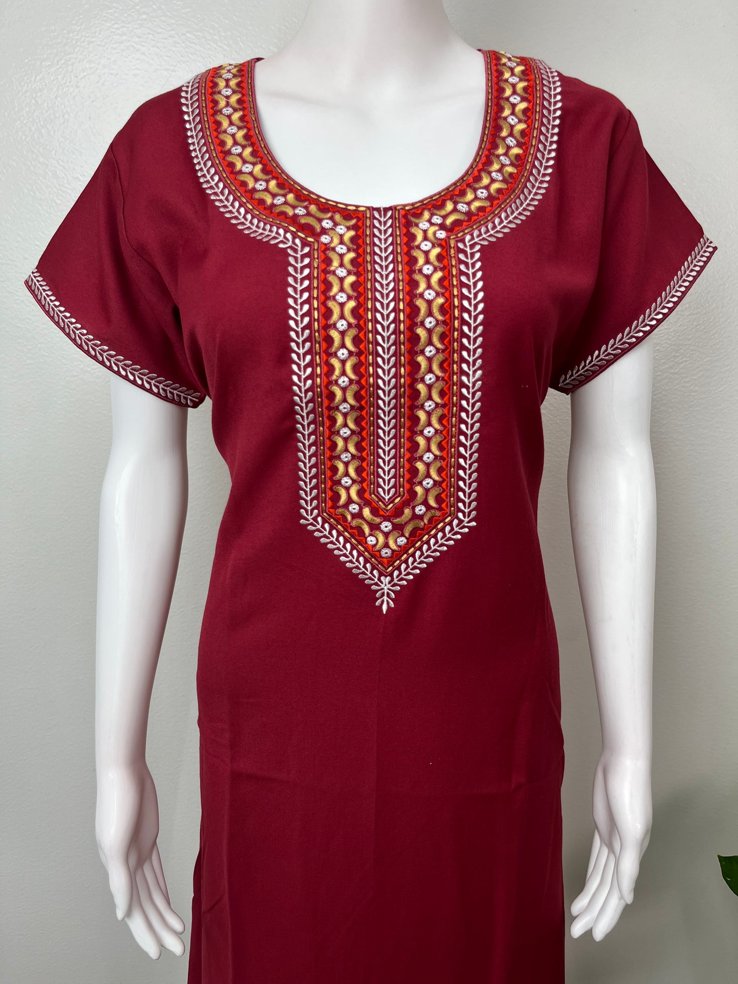 Maroon Elegant Comfort Spun Fabric Nighty