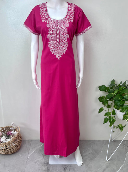 Hot Pink Delicate Embroidery Bizzy Lizzy Nighty