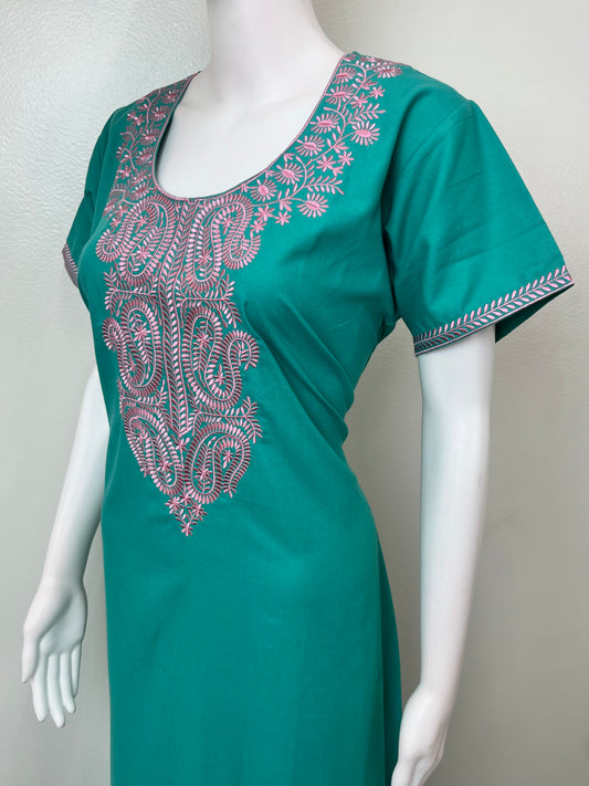 Teal Green Elegant Comfort Spun Nightgown