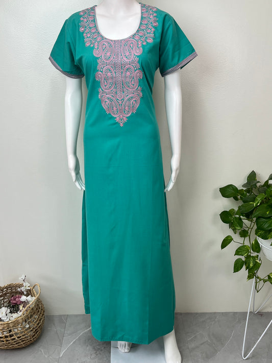 Teal Green Elegant Comfort Spun Nightgown